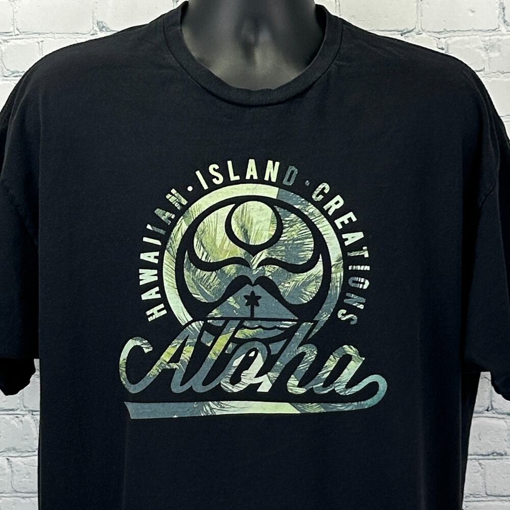 Hawaiian Island Creations T Shirt HIC Aloha Hawaii Surfer Black Tee Mens XXL 2XL
